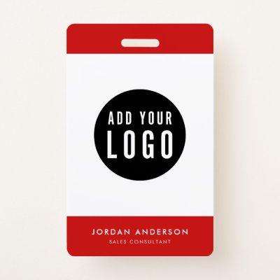 Editable Colors Add Your Logo Simple Employee ID Badge