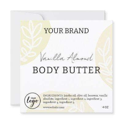 Editable Downloadable Body Butter Labels Invitation