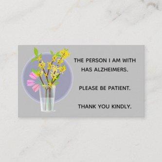 Editable Glass With Flowers Please Be Patient Card