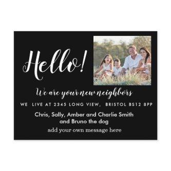Editable Hello Neighbor,  New Address, intro Announcement Postcard