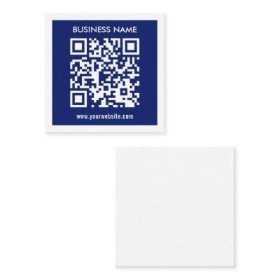 Editable (instantly generated) QR code | Navy Blue Enclosure Card