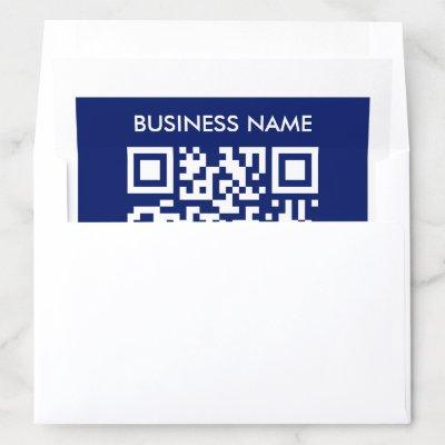 Editable (instantly generated) QR code | Navy Blue Envelope Liner