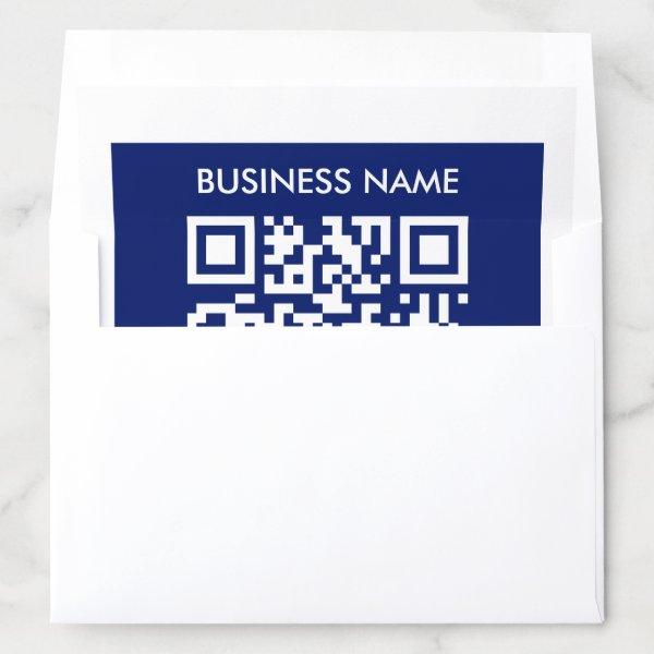 Editable (instantly generated) QR code | Navy Blue Envelope Liner