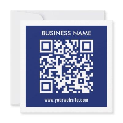 Editable (instantly generated) QR code | Navy Blue Invitation