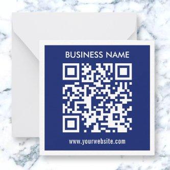 Editable (instantly generated) QR code | Navy Blue Note Card