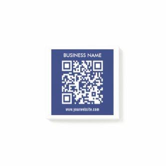 Editable (instantly generated) QR code | Navy Blue Post-it Notes