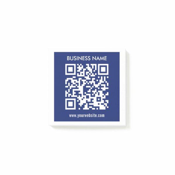 Editable (instantly generated) QR code | Navy Blue Post-it Notes