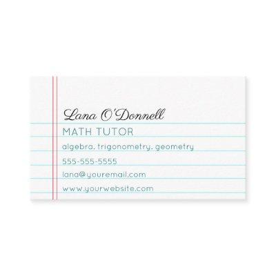 Editable Lined Notebook Paper Tutor