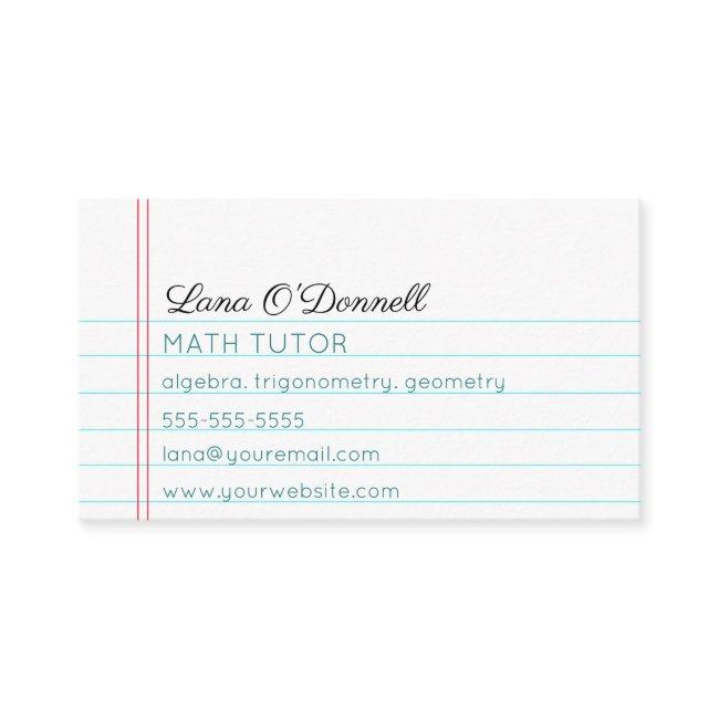 Editable Lined Notebook Paper Tutor