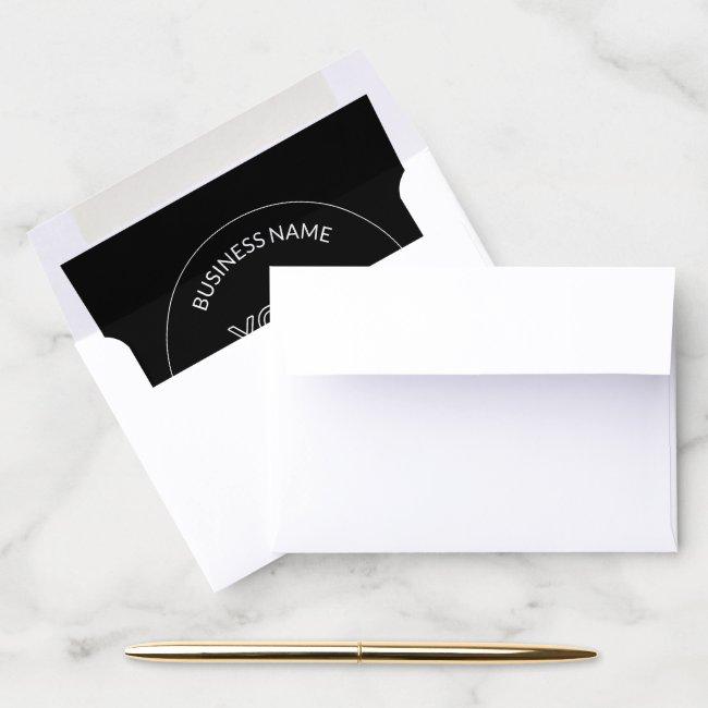 Editable Logo Replacement & Business Name | Black Envelope Liner