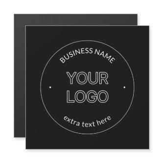 Editable Logo Replacement & Business Name | Black Magnetic Invitation