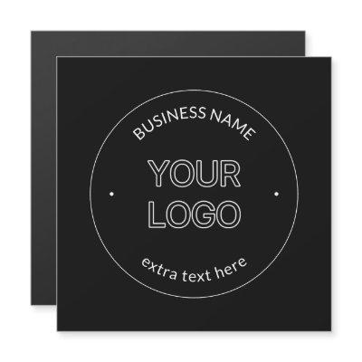 Editable Logo Replacement & Business Name | Black Magnetic Invitation