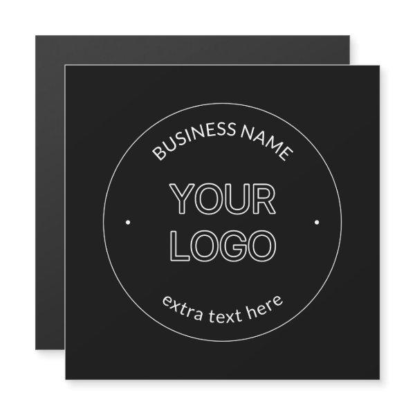 Editable Logo Replacement & Business Name | Black Magnetic Invitation