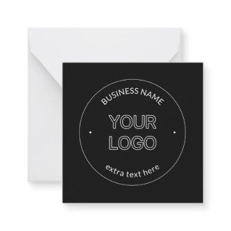 Editable Logo Replacement & Business Name | Black Note Card