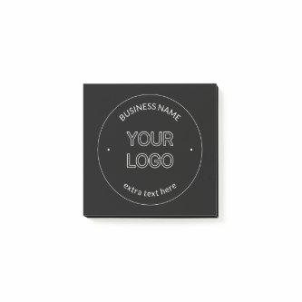 Editable Logo Replacement & Business Name | Black Post-it Notes