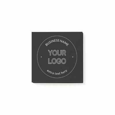 Editable Logo Replacement & Business Name | Black Post-it Notes