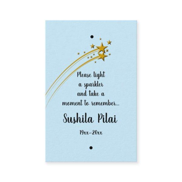 Editable Memorium Shooting Star Sparkler Tag