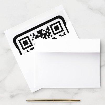 Editable Modern QR code | Black White or Any Color Envelope Liner