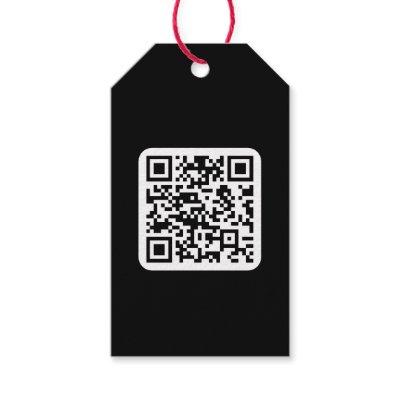 Editable Modern QR code | Black White or Any Color Gift Tags