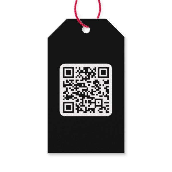 Editable Modern QR code | Black White or Any Color Gift Tags