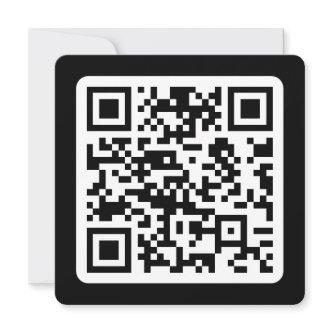 Editable Modern QR code | Black White or Any Color Note Card