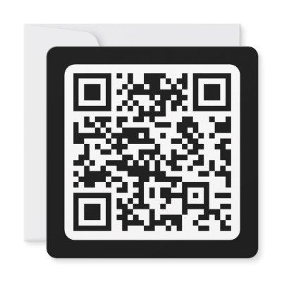 Editable Modern QR code | Black White or Any Color Note Card