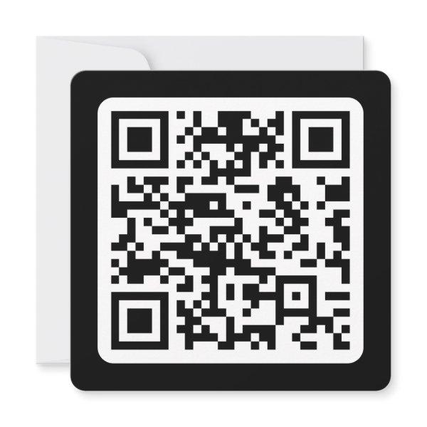 Editable Modern QR code | Black White or Any Color Note Card