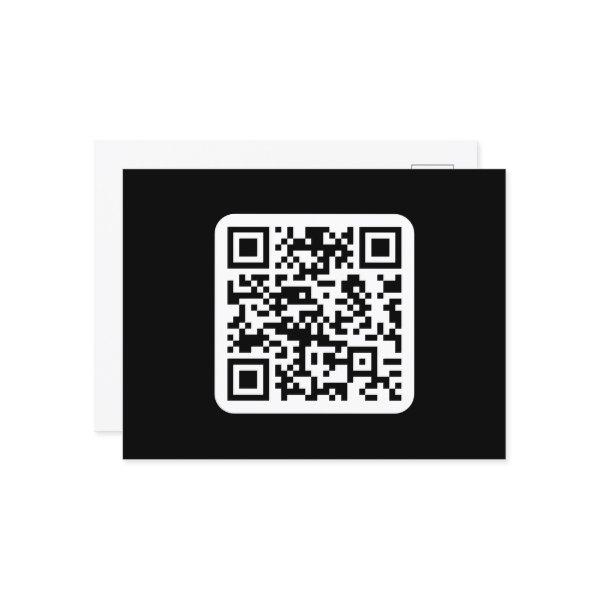 Editable Modern QR code | Black White or Any Color Postcard