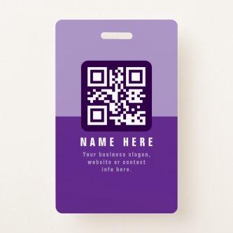 Editable Modern QR code Template | Purples Badge