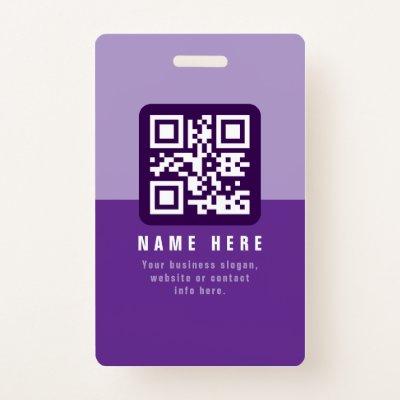 Editable Modern QR code Template | Purples Badge