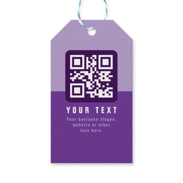 Editable Modern QR code Template | Purples Gift Tags