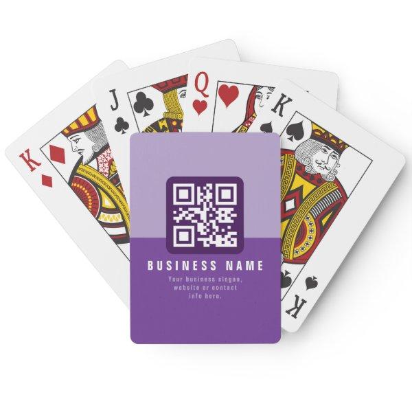 Editable Modern QR code Template | Purples Poker Cards
