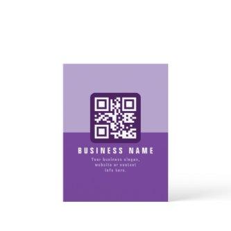 Editable Modern QR code Template | Purples Postcard
