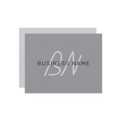 Editable Name or Greeting | Black & Dark Gray Enclosure Card