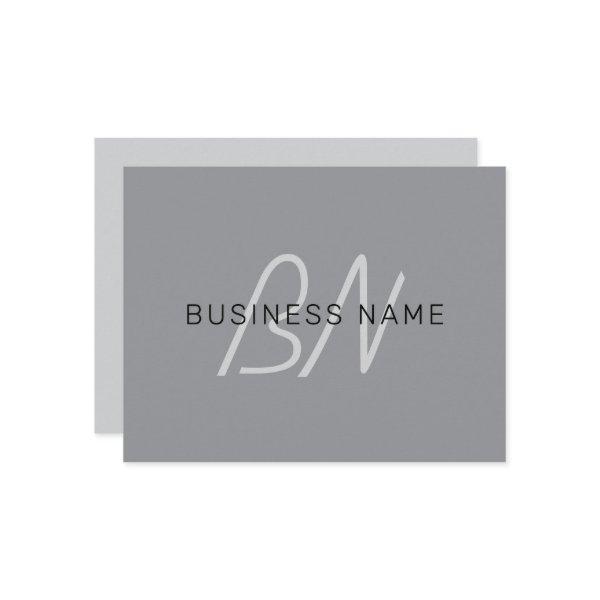 Editable Name or Greeting | Black & Dark Gray Enclosure Card