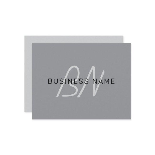 Editable Name or Greeting | Black & Dark Gray Enclosure Card