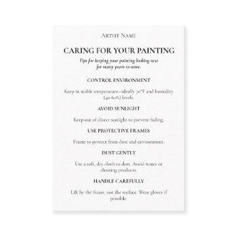 Editable Painting Care Card Thank You Art Insert
