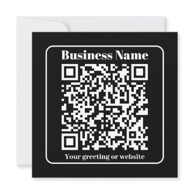 Editable QR code Black & White Retro Modern Style Holiday Card