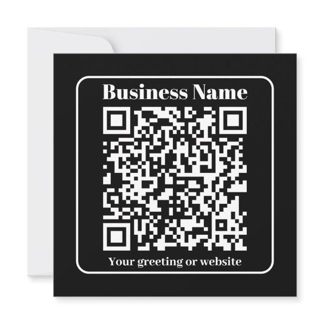 Editable QR code Black & White Retro Modern Style Holiday Card