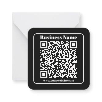 Editable QR code Black & White Retro Modern Style Note Card