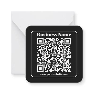 Editable QR code Black & White Retro Modern Style Note Card