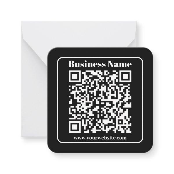 Editable QR code Black & White Retro Modern Style Note Card