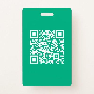 Editable QR Code Generate Your Own |  Teal Green  Badge