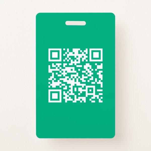 Editable QR Code Generate Your Own |  Teal Green  Badge