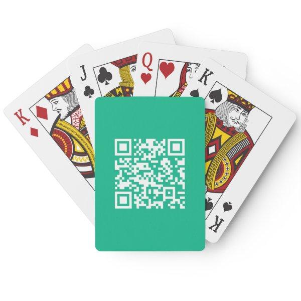 Editable QR Code Generate Your Own |  Teal Green  Poker Cards