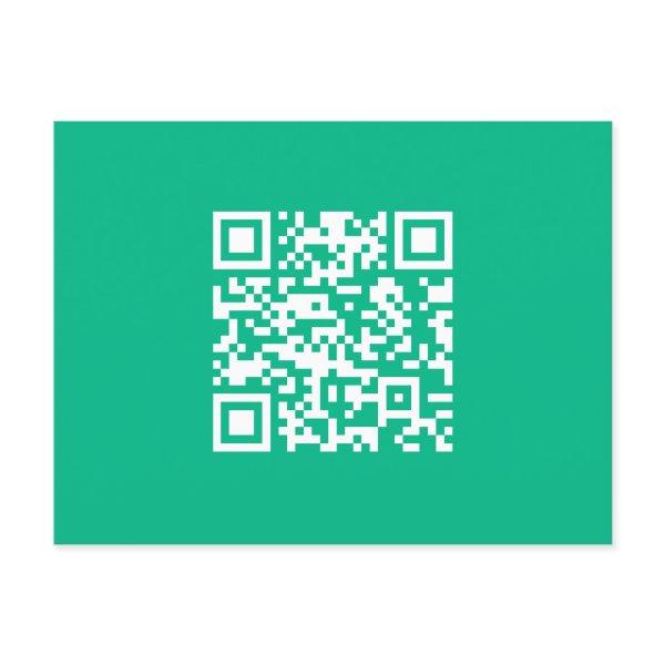 Editable QR Code Generate Your Own |  Teal Green  Postcard