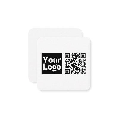 Editable QR code & Your Business Logo or Image Note Card