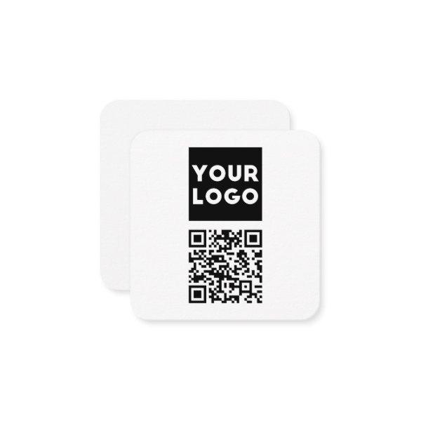 Editable QR code & Your Business Logo or Image Note Card