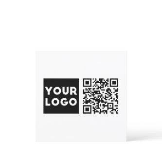 Editable QR code & Your Business Logo or Image Thank You Card