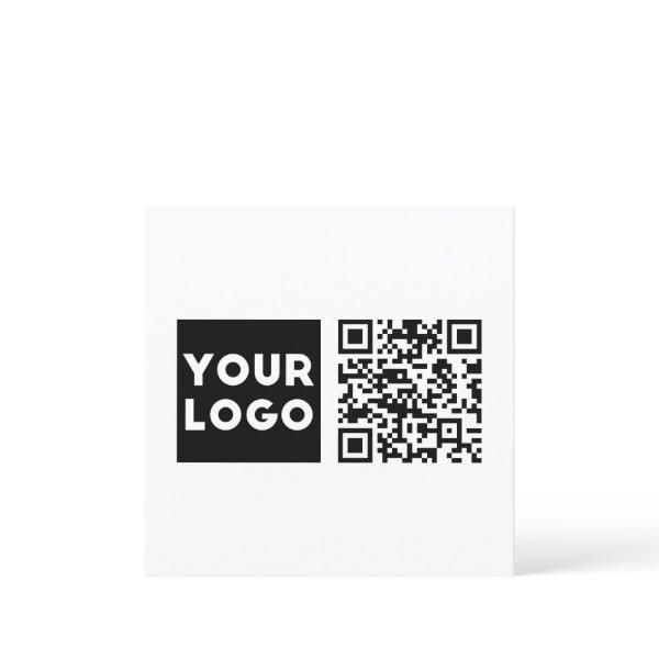 Editable QR code & Your Business Logo or Image Thank You Card